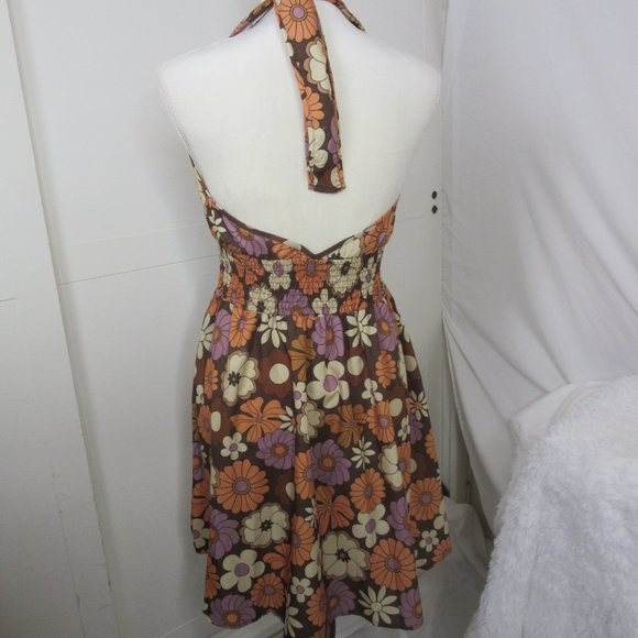 Romwe Sundress Retro Daisy Halter Dress 60's Sixties Size Small - Picture 2 of 9